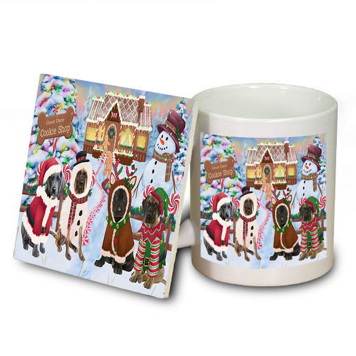Holiday Gingerbread Cookie Shop Great Danes Dog Mug and Coaster Set MUC56395