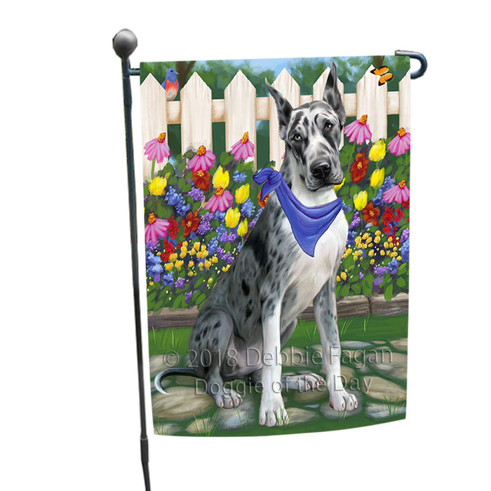 Spring Floral Great Dane Dog Garden Flag GFLG49713