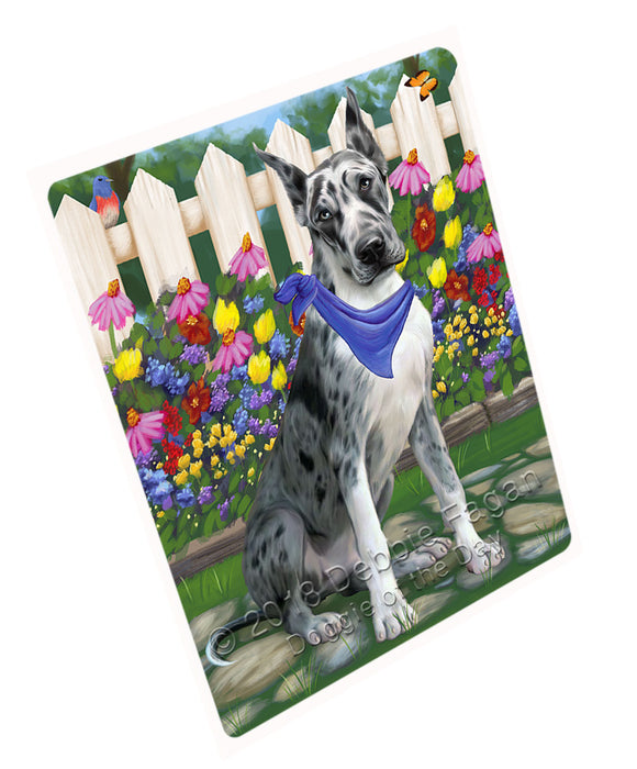 Spring Floral Great Dane Dog Tempered Cutting Board C53520