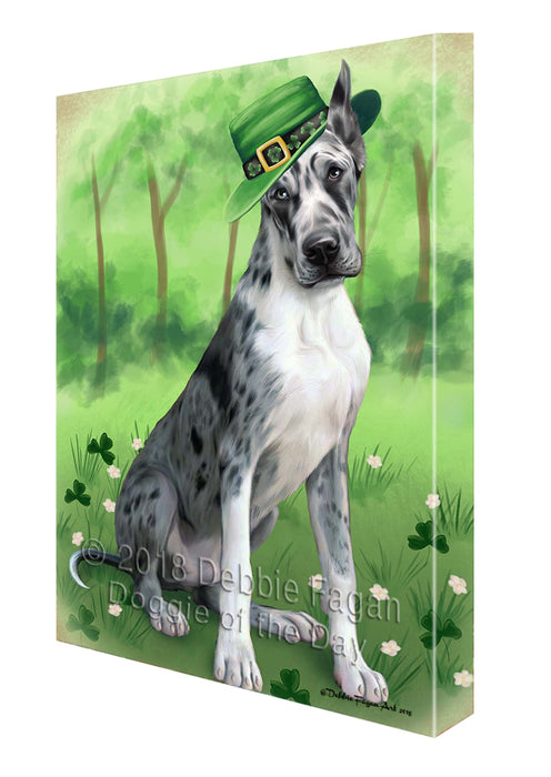 St. Patricks Day Irish Portrait Great Dane Dog Canvas Wall Art CVS54894