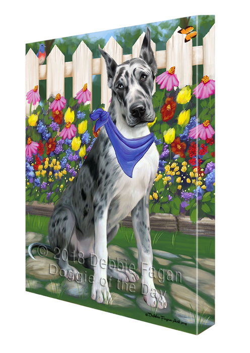 Spring Floral Great Dane Dog Canvas Wall Art CVS64708