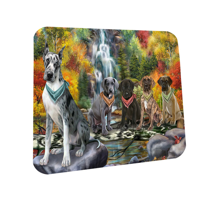Scenic Waterfall Great Danes Dog Coasters Set of 4 CST50124