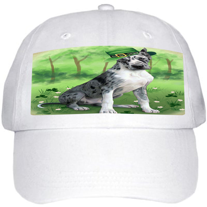 St. Patricks Day Irish Portrait Great Dane Dog Ball Hat Cap HAT50160