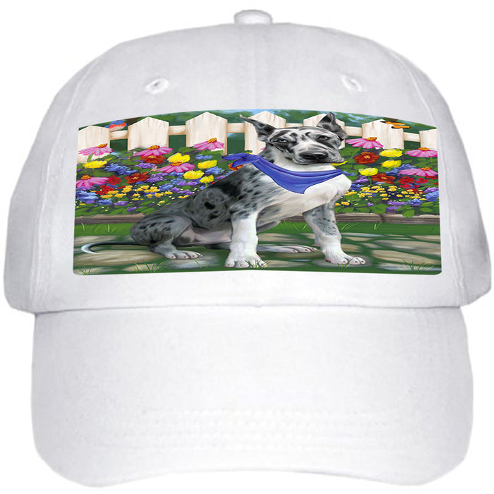 Spring Floral Great Dane Dog Ball Hat Cap HAT53385