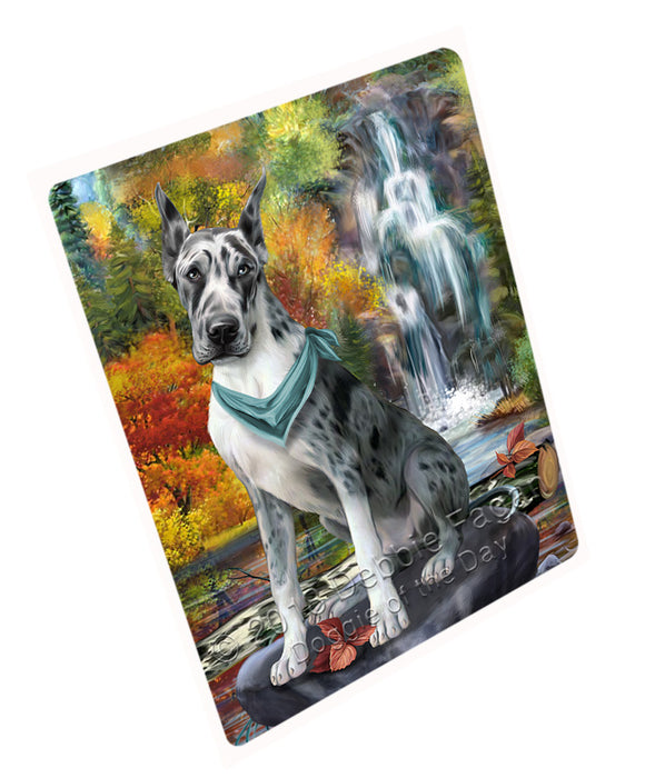 Scenic Waterfall Great Dane Dog Cutting Board C54522