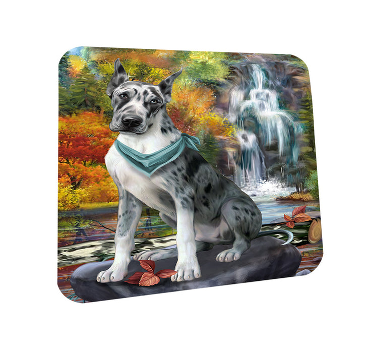 Scenic Waterfall Great Dane Dog Coasters Set of 4 CST50125