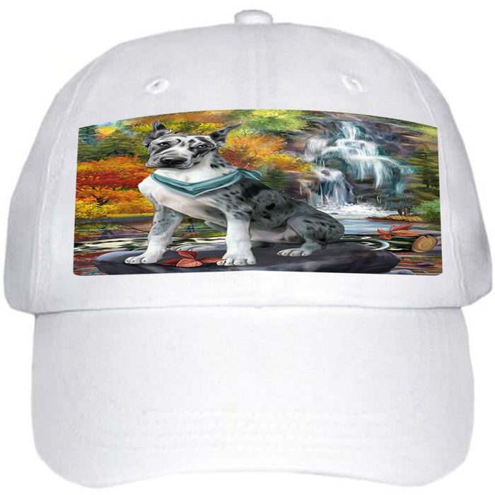 Scenic Waterfall Great Dane Dog Ball Hat Cap HAT54231