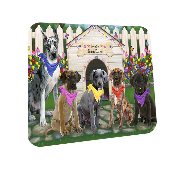 Spring Dog House Great Danes Dog Coasters Set of 4 CST49844