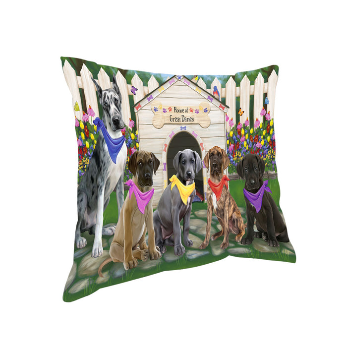 Spring Dog House Great Danes Dog Pillow PIL55396