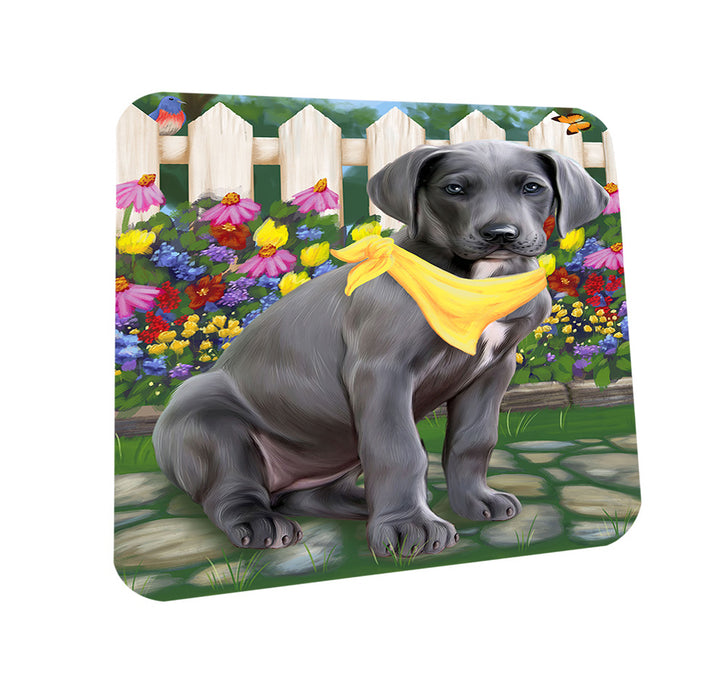 Spring Floral Great Dane Dog Coasters Set of 4 CST49845