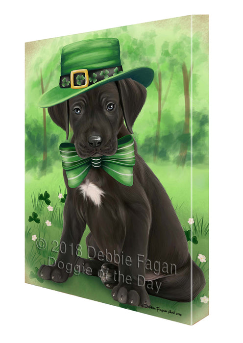 St. Patricks Day Irish Portrait Great Dane Dog Canvas Wall Art CVS54912