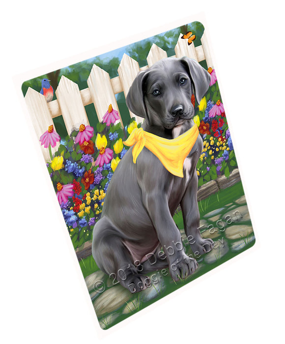 Spring Floral Great Dane Dog Tempered Cutting Board C53526