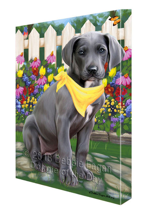 Spring Floral Great Dane Dog Canvas Wall Art CVS64726