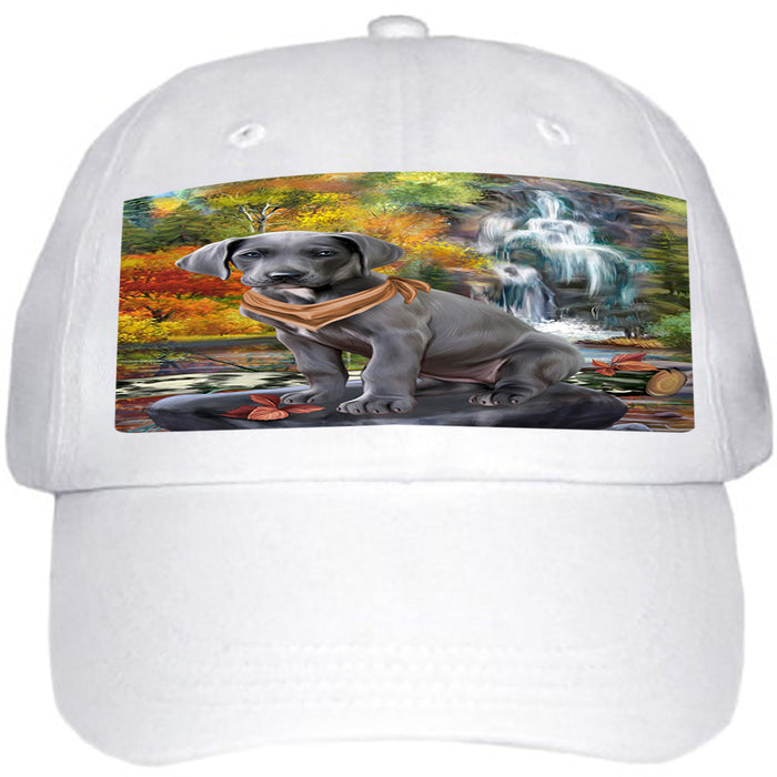 Scenic Waterfall Great Dane Dog Ball Hat Cap HAT54234