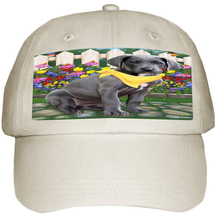 Spring Floral Great Dane Dog Ball Hat Cap HAT53391