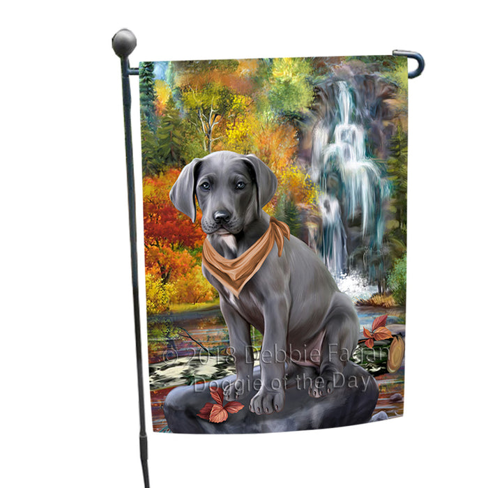 Scenic Waterfall Great Dane Dog Garden Flag GFLG50048