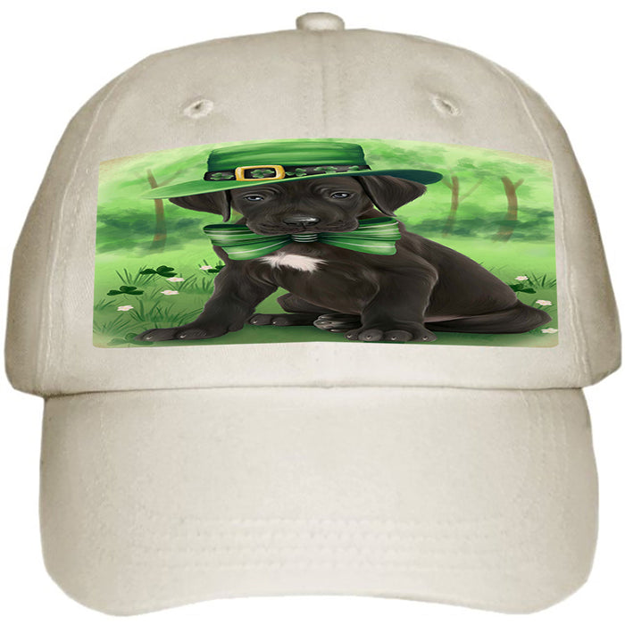 St. Patricks Day Irish Portrait Great Dane Dog Ball Hat Cap HAT50166