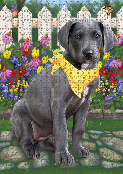 Spring Floral Great Dane Dog Puzzle with Photo Tin PUZL53364