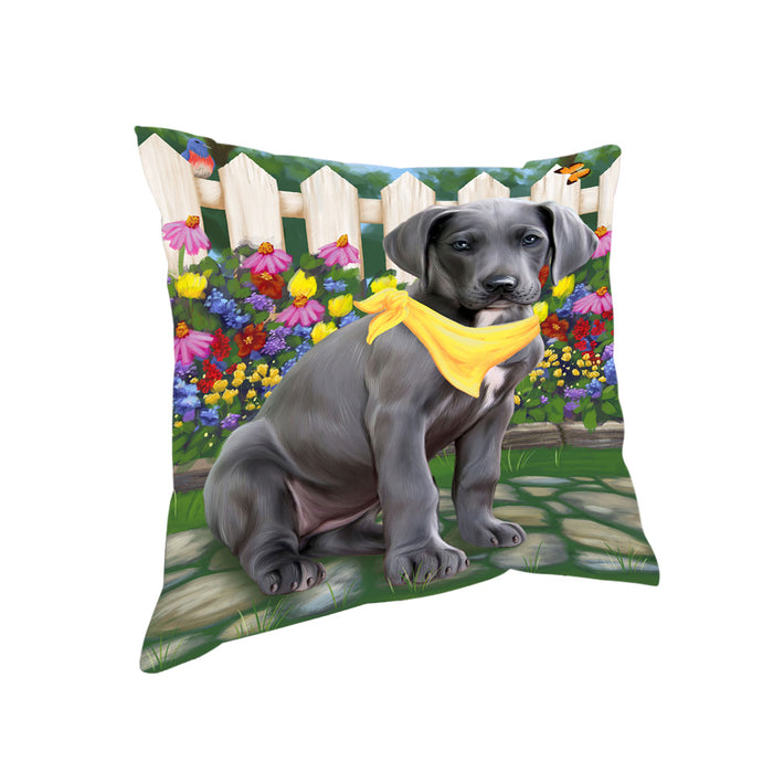 Spring Floral Great Dane Dog Pillow PIL55400
