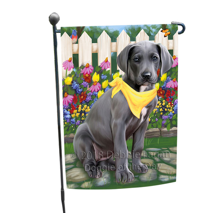 Spring Floral Great Dane Dog Garden Flag GFLG49715