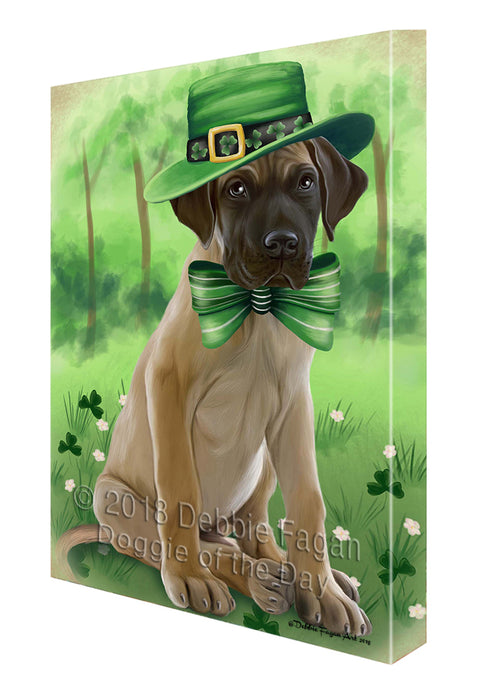 St. Patricks Day Irish Portrait Great Dane Dog Canvas Wall Art CVS54921