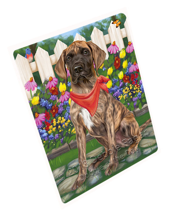 Spring Floral Great Dane Dog Tempered Cutting Board C53529