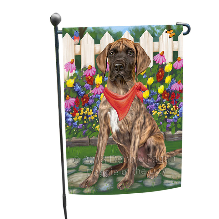 Spring Floral Great Dane Dog Garden Flag GFLG49716