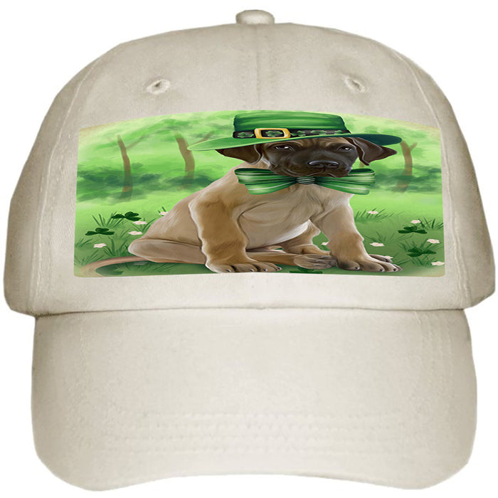 St. Patricks Day Irish Portrait Great Dane Dog Ball Hat Cap HAT50169
