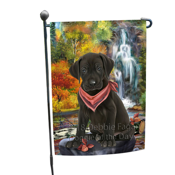 Scenic Waterfall Great Dane Dog Garden Flag GFLG50049