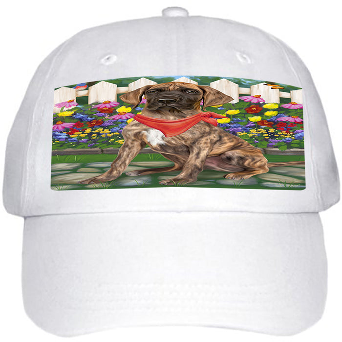 Spring Floral Great Dane Dog Ball Hat Cap HAT53394