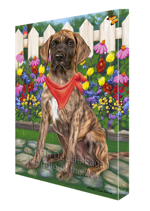 Spring Floral Great Dane Dog Canvas Wall Art CVS64735