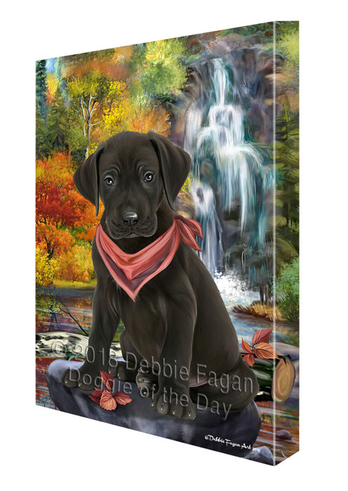 Scenic Waterfall Great Dane Dog Canvas Wall Art CVS67732
