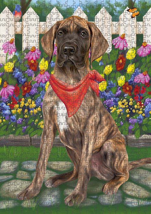 Spring Floral Great Dane Dog Puzzle with Photo Tin PUZL53367
