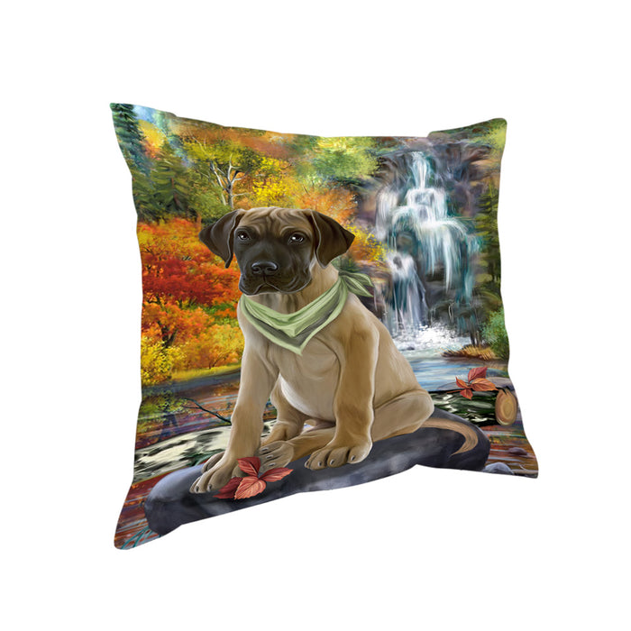 Scenic Waterfall Great Dane Dog Pillow PIL56740