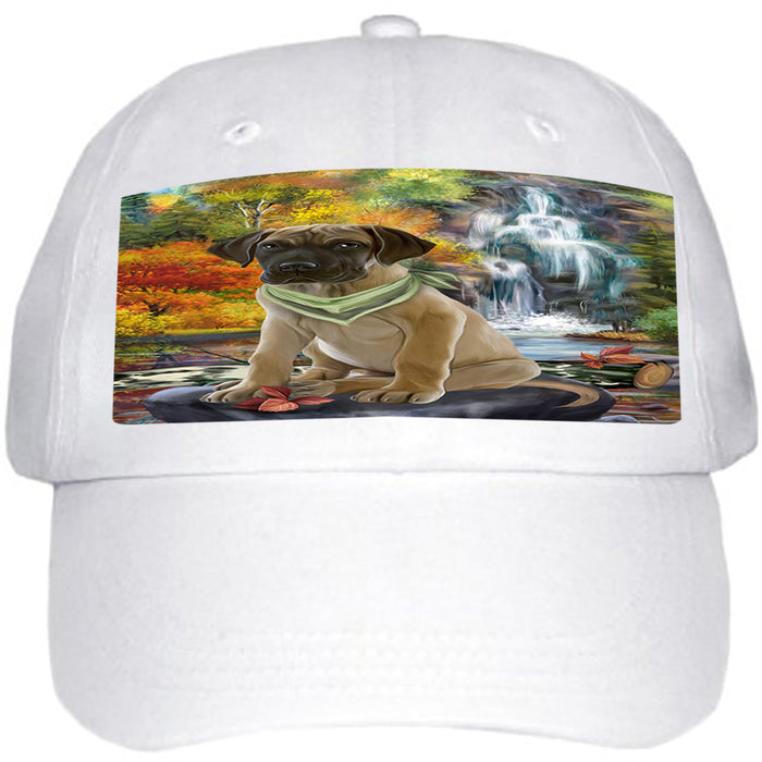 Scenic Waterfall Great Dane Dog Ball Hat Cap HAT54240