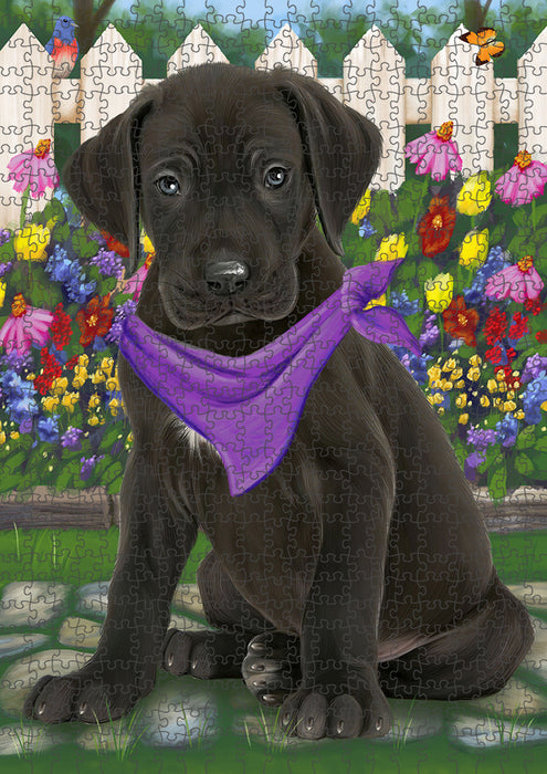Spring Floral Great Dane Dog Puzzle with Photo Tin PUZL53370