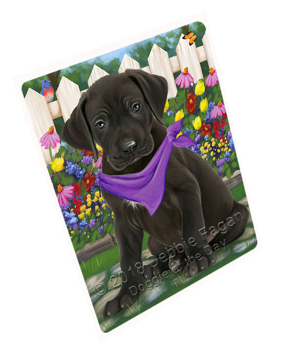 Spring Floral Great Dane Dog Tempered Cutting Board C53532