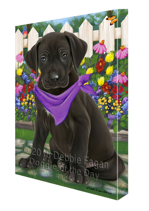 Spring Floral Great Dane Dog Canvas Wall Art CVS64744
