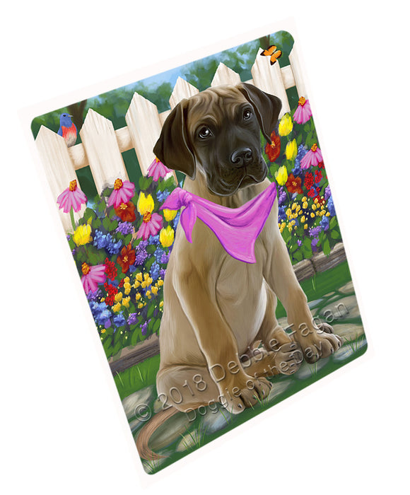 Spring Floral Great Dane Dog Tempered Cutting Board C53535