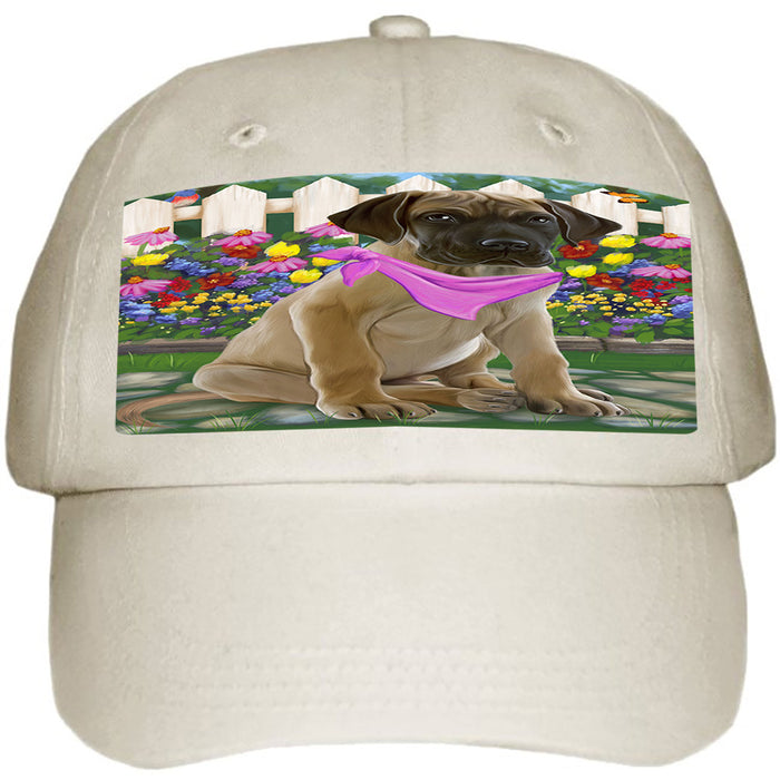 Spring Floral Great Dane Dog Ball Hat Cap HAT53400