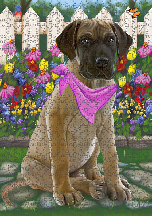 Spring Floral Great Dane Dog Puzzle with Photo Tin PUZL53373