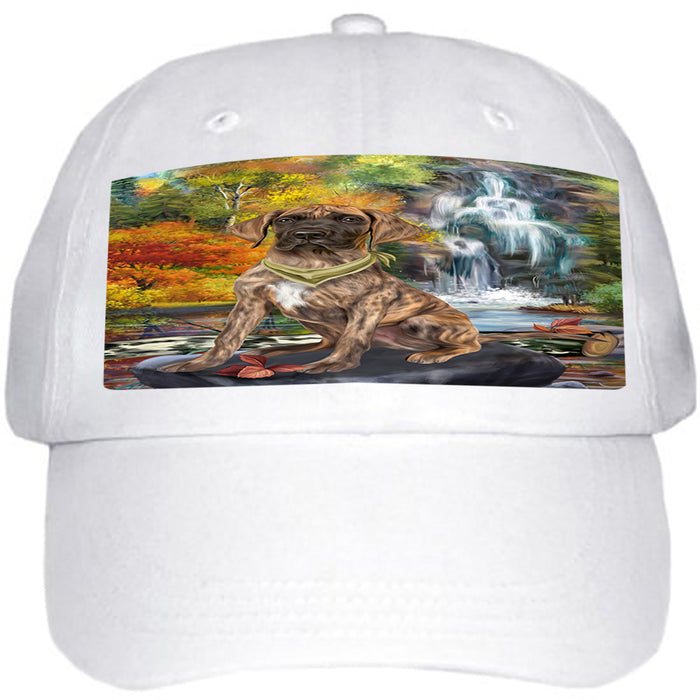 Scenic Waterfall Great Dane Dog Ball Hat Cap HAT54243