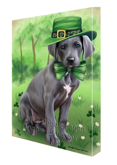 St. Patricks Day Irish Portrait Great Dane Dog Canvas Wall Art CVS54939