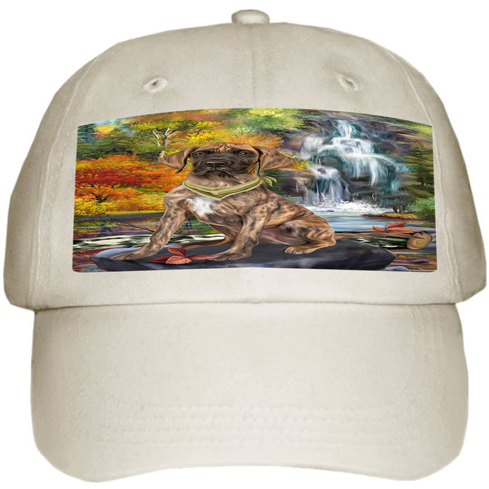 Scenic Waterfall Great Dane Dog Ball Hat Cap HAT54243