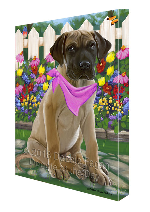 Spring Floral Great Dane Dog Canvas Wall Art CVS64753