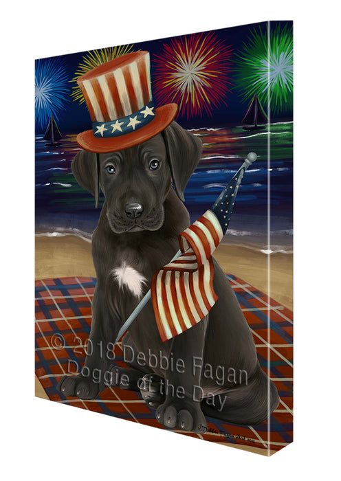 4th of July Independence Day Firework Great Dane Dog Canvas Wall Art CVS55866