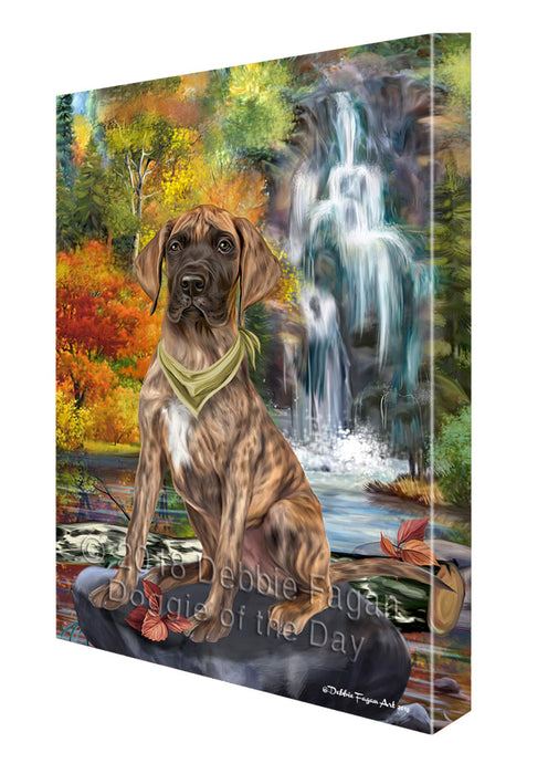 Scenic Waterfall Great Dane Dog Canvas Wall Art CVS67750