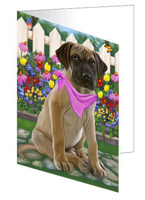 Spring Floral Great Dane Dog Handmade Artwork Assorted Pets Greeting Cards and Note Cards with Envelopes for All Occasions and Holiday Seasons GCD53696