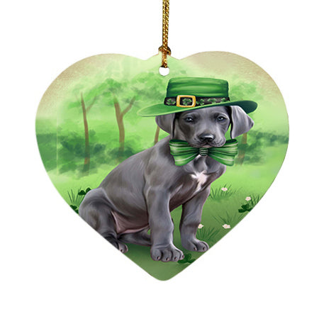 St. Patricks Day Irish Portrait Great Dane Dog Heart Christmas Ornament HPOR48814