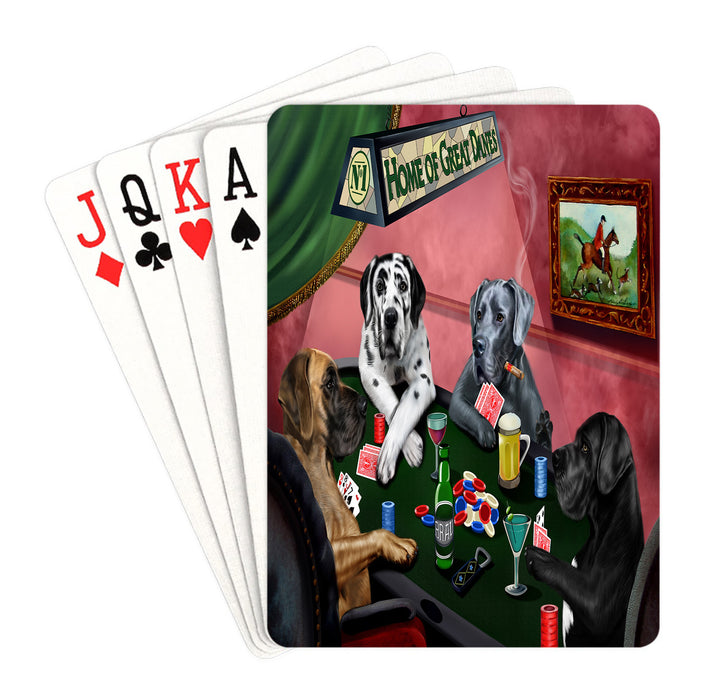 Home of Great Dane Dogs Playing Poker Playing Card Decks